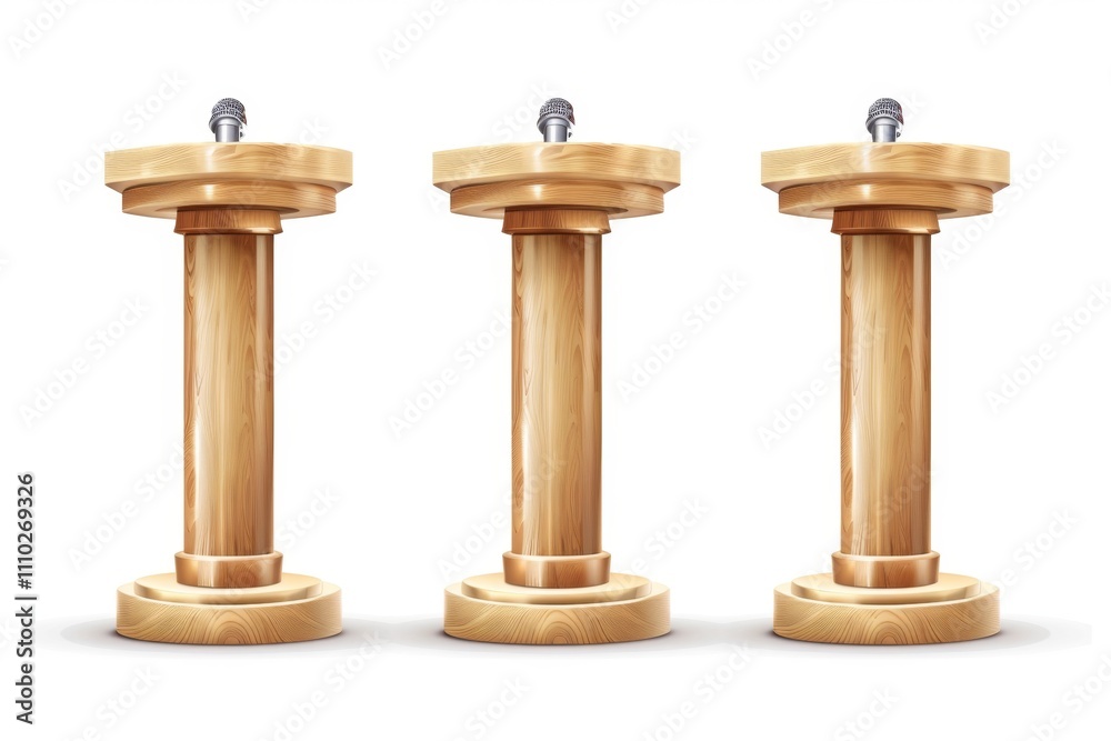 Speech stand icon, podium and microphone in conference room, speaker tribune, lecture stand Speech stand icon, podium and microphone in conference room, speaker tribune, lecture stand