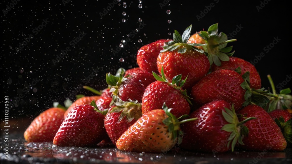 Night Photography of Fresh Strawberries in a Pile, Juicy Red Berries, Organic Fruit, Dark Background, Macro Shot, Culinary Delight, Healthy Snack, Fresh Produce, Vibrant Colors, Delicious Treats, Night Photography of Fresh Strawberries in a Pile, Juicy Red Berries, Organic Fruit, Dark Background, Macro Shot, Culinary Delight, Healthy Snack, Fresh Produce, Vibrant Colors, Delicious Treats,