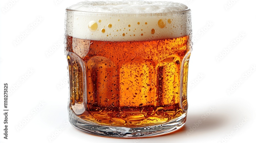 Fresh Lager Beer in Glass Beaker with Bubbling Foam Isolated on White Background Refreshing Alcoholic Beverage for Pub and Social Settings Fresh Lager Beer in Glass Beaker with Bubbling Foam Isolated on White Background Refreshing Alcoholic Beverage for Pub and Social Settings