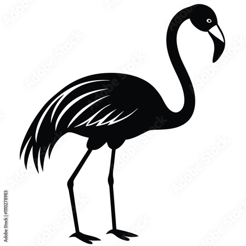 flamingo silhouette vector illustration isolated on white background photo