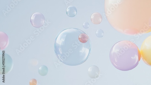 An inspiring image of various-sized, colorful bubbles floating and merging into a single, clear sphere against a soft