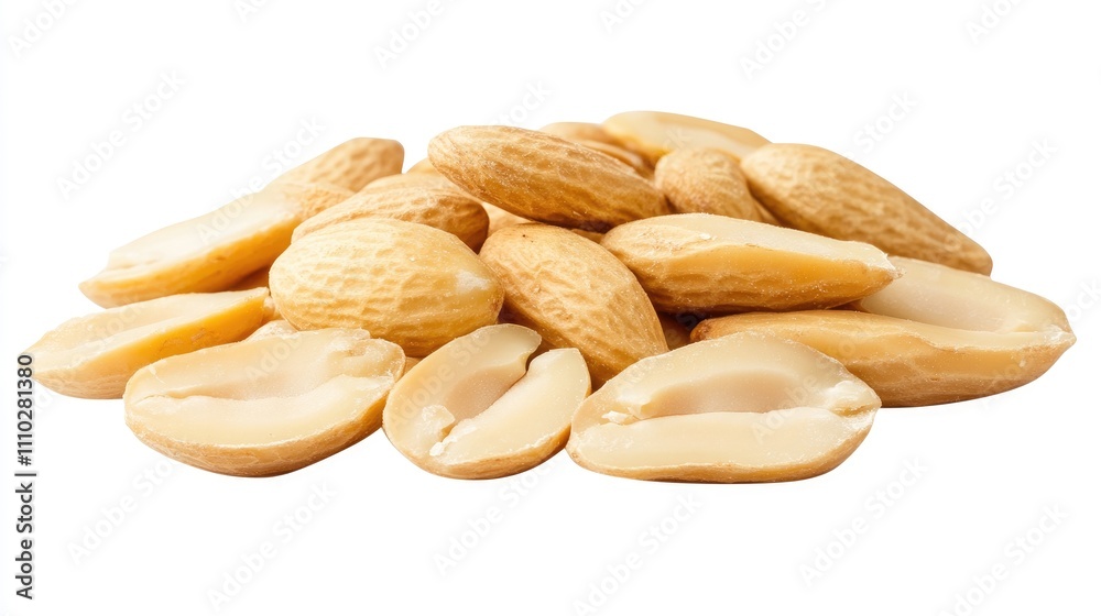 Raw fresh peanuts on a clean white background showcasing their natural texture and color ideal for culinary and health-related designs. Raw fresh peanuts on a clean white background showcasing their natural texture and color ideal for culinary and health-related designs.