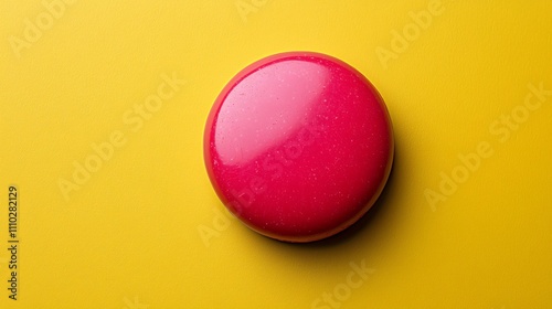 Simple red dot centered on a smooth yellow surface with soft texture