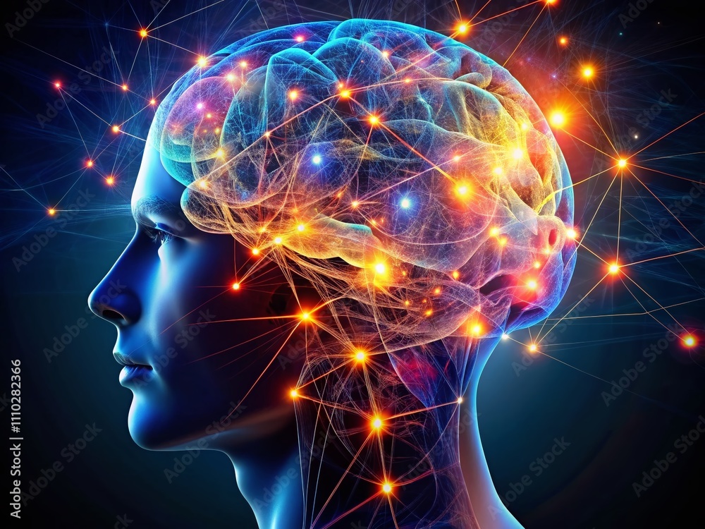 Creative Visualization of Brain Activity in Profile View with Low Light Photography Techniques to Illuminate Neural Connections and Enhance Understanding of Cognitive Processes Creative Visualization of Brain Activity in Profile View with Low Light Photography Techniques to Illuminate Neural Connections and Enhance Understanding of Cognitive Processes