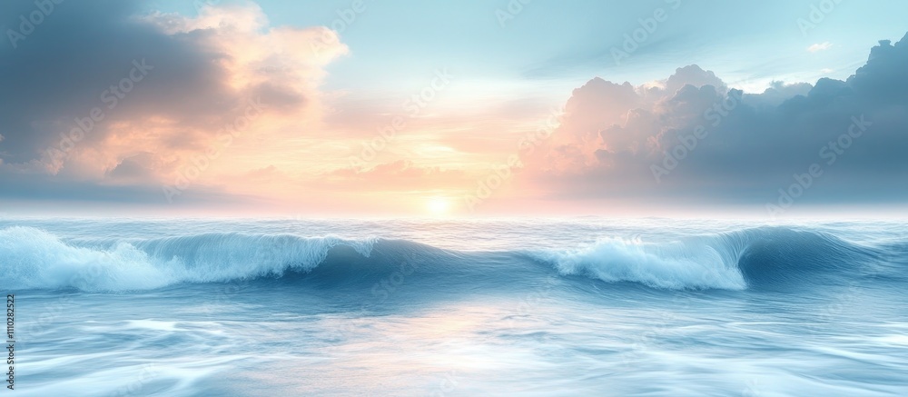 Serene aqua waves under a pastel sky create a tranquil minimalist background perfect for peaceful and calming themes Serene aqua waves under a pastel sky create a tranquil minimalist background perfect for peaceful and calming themes