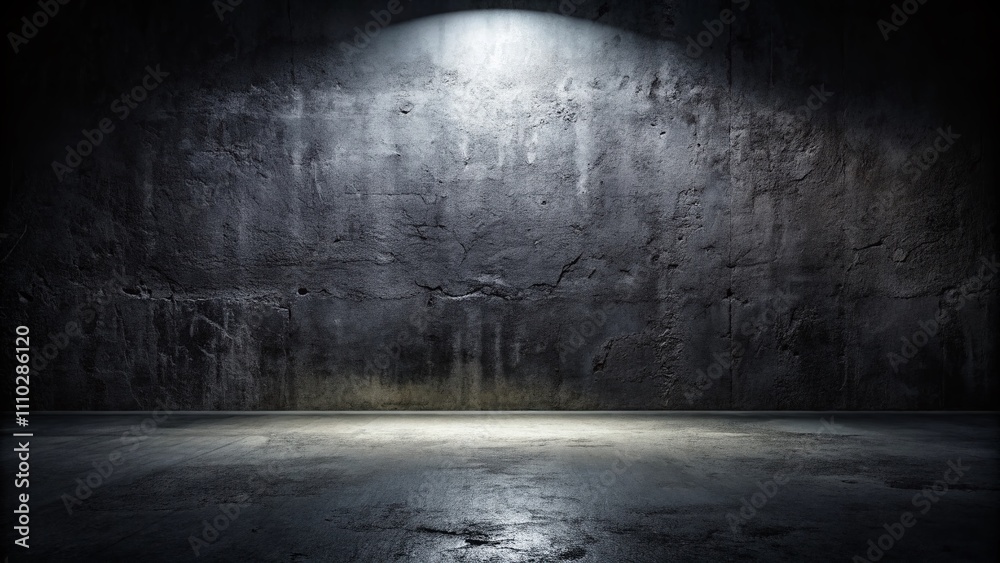 Dark Grunge Room with Rough Cement Floor and Wall, Perfect for Atmospheric Landscape Photography and Creative Backgrounds Dark Grunge Room with Rough Cement Floor and Wall, Perfect for Atmospheric Landscape Photography and Creative Backgrounds