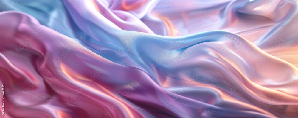Vibrant Abstract Silk Fabric with Soft Waves Vibrant Abstract Silk Fabric with Soft Waves