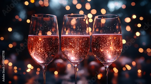 Sparkling Ros  Champagne Toast  Festive Celebration