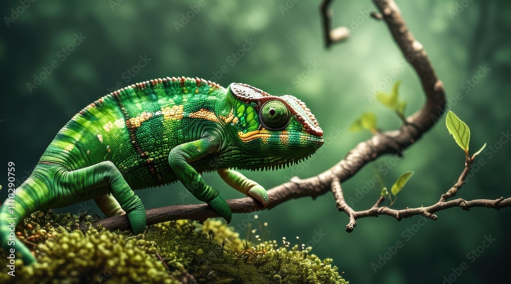 Obraz premium Chameleon Beauty: A Stunning Nature Portrait