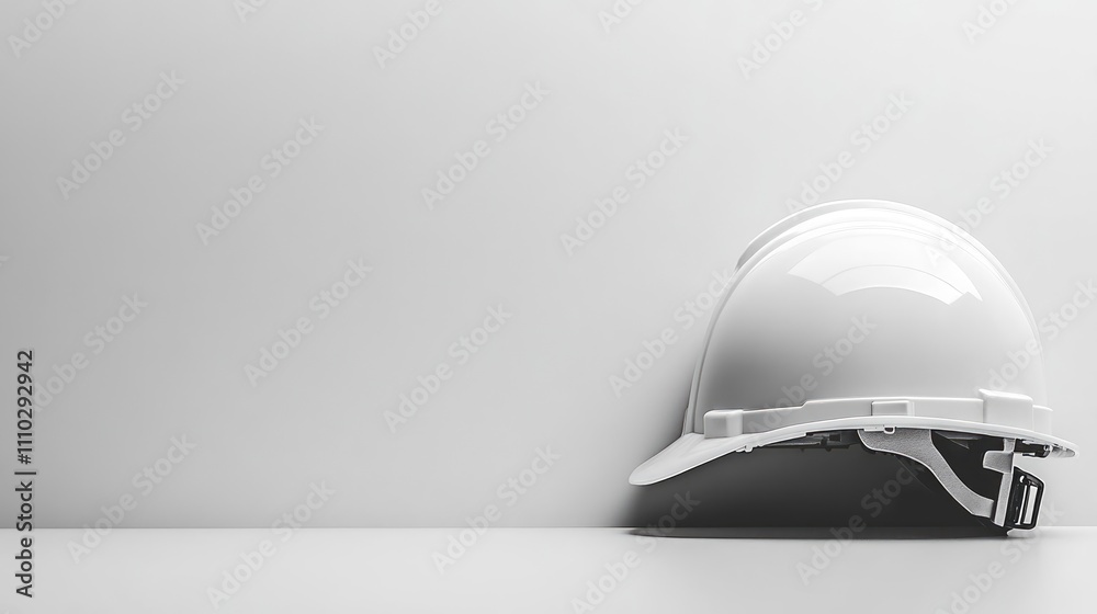 White construction hard hat isolated on a clean white background for safety equipment and industrial use concepts. White construction hard hat isolated on a clean white background for safety equipment and industrial use concepts.