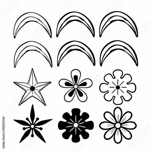 simple flower icons. incredible flower icons art. simple flower vector.Graphic Flower and Leaves Icons.simple flower icons. incredible flower icons art. simple flower vector.Set of line style floral 