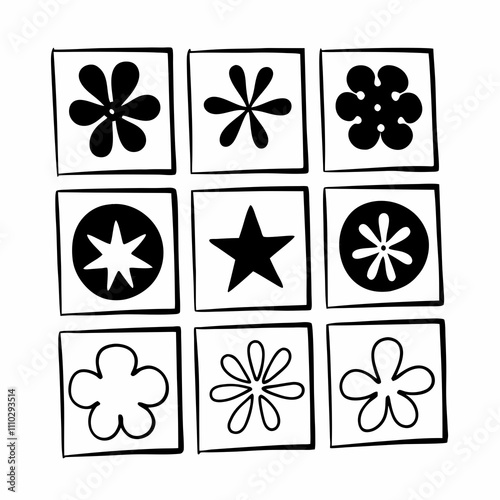 simple flower icons. incredible flower icons art. simple flower vector.Graphic Flower and Leaves Icons.simple flower icons. incredible flower icons art. simple flower vector.Set of line style floral 
