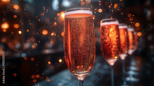 Sparkling Ros  Champagne Flutes  Festive Celebration