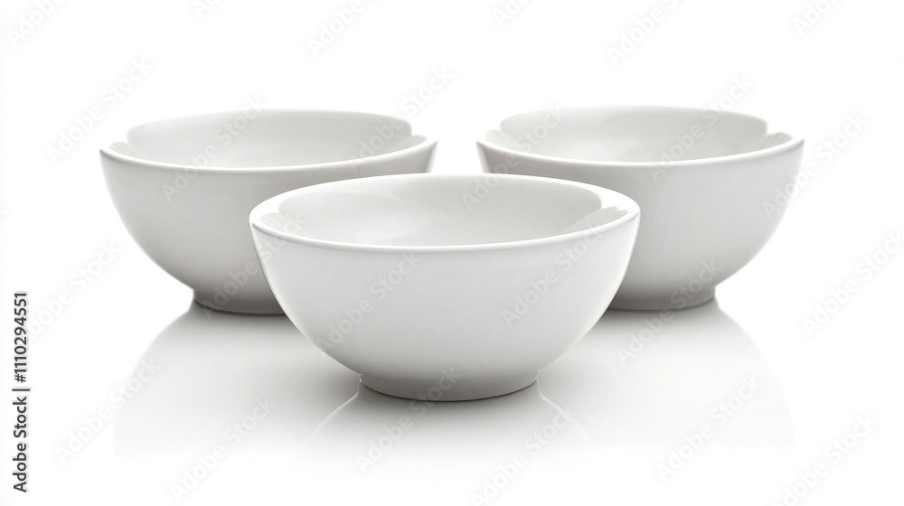 Set of Three Elegant White Serving Dishes Isolated on White Background Perfect for Table Settings and Culinary Presentations Set of Three Elegant White Serving Dishes Isolated on White Background Perfect for Table Settings and Culinary Presentations