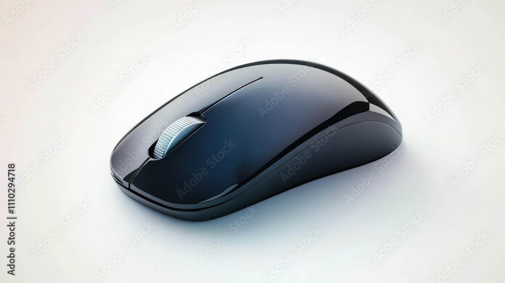 Minimalist vector design of a modern wireless mouse with sleek curves, isolated on white Minimalist vector design of a modern wireless mouse with sleek curves, isolated on white