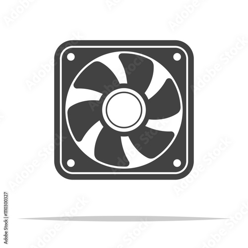 Computer cooling fan icon transparent vector isolated