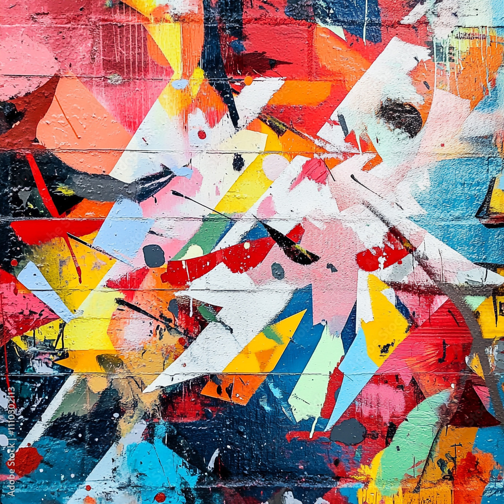 Fototapeta premium Abstract Colorful Graffiti Wall Art Texture