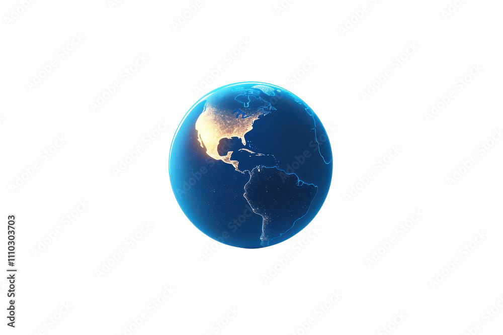 A glowing depiction of Earth showcasing the continents illuminated against a dark backdrop. A glowing depiction of Earth showcasing the continents illuminated against a dark backdrop.