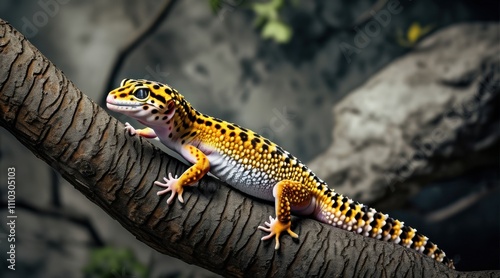 Leopard Gecko on Twigs: A Cinematic Nature Portrait