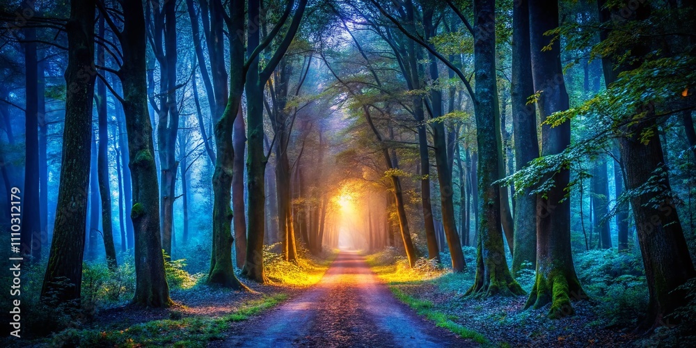 Enchanted Forest Path Leading to an Exit, Silhouetted Trees Against a White Background, Isolated Nature Scene Perfect for Artistic and Design Projects Enchanted Forest Path Leading to an Exit, Silhouetted Trees Against a White Background, Isolated Nature Scene Perfect for Artistic and Design Projects