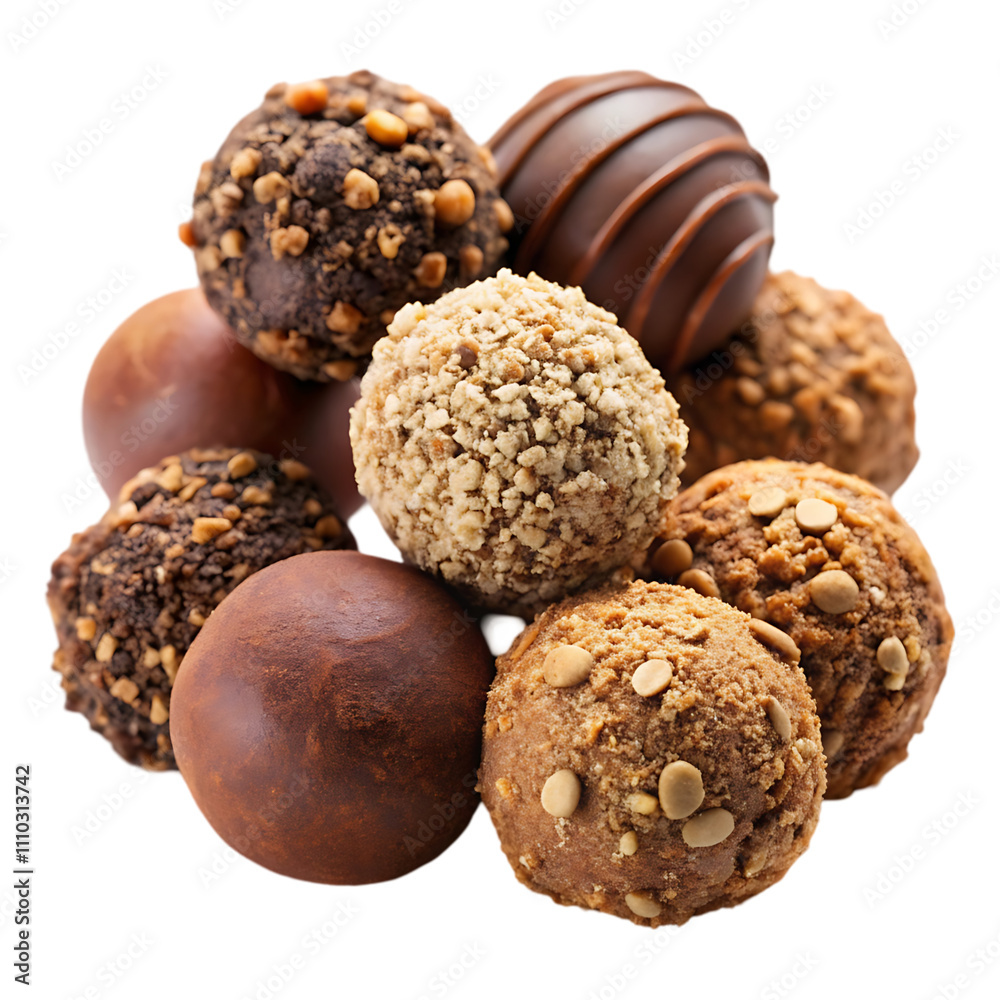 chocolate balls on white background chocolate balls on white background