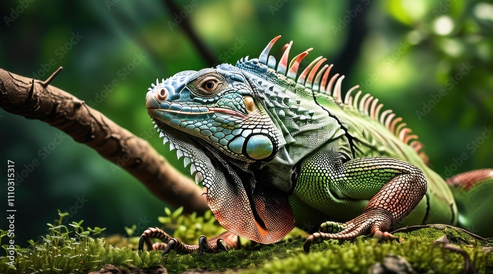 Serene Iguana: A Nature Portrait in Detail Serene Iguana: A Nature Portrait in Detail