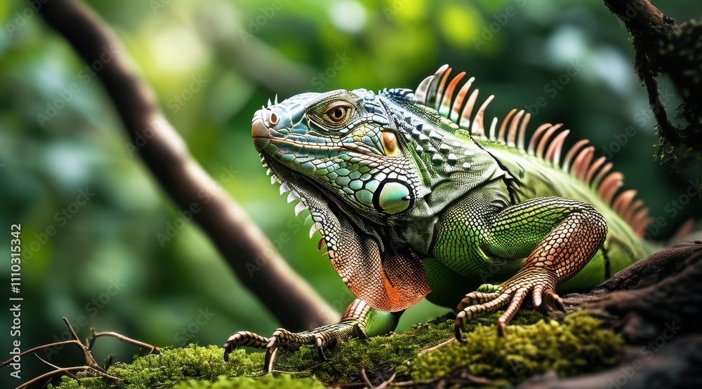 Serene Iguana: A Nature Portrait in Detail Serene Iguana: A Nature Portrait in Detail