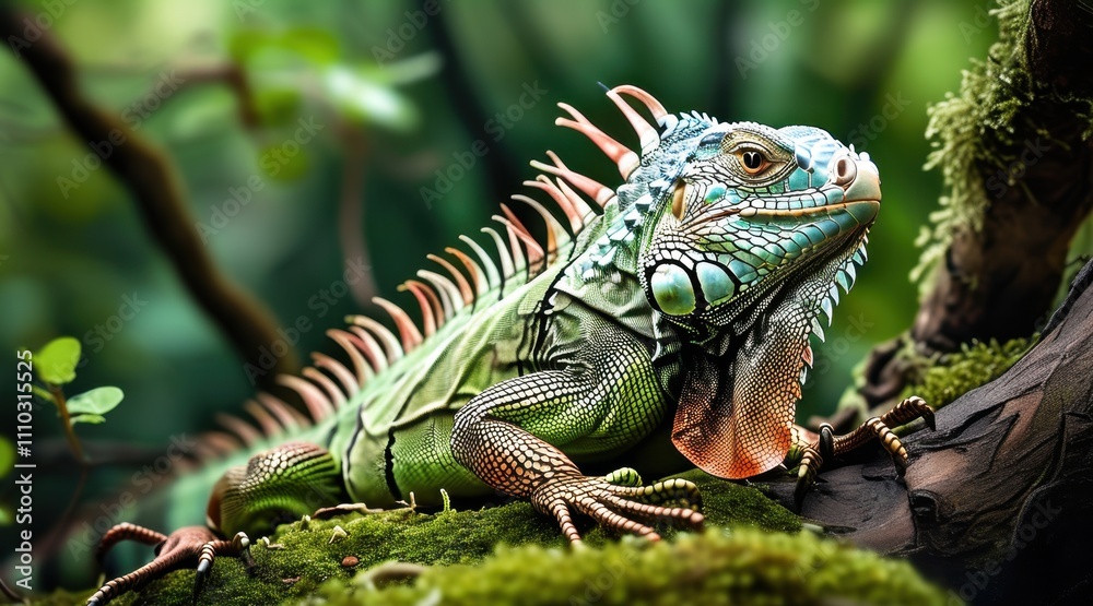 Serene Iguana: A Nature Portrait in Detail Serene Iguana: A Nature Portrait in Detail