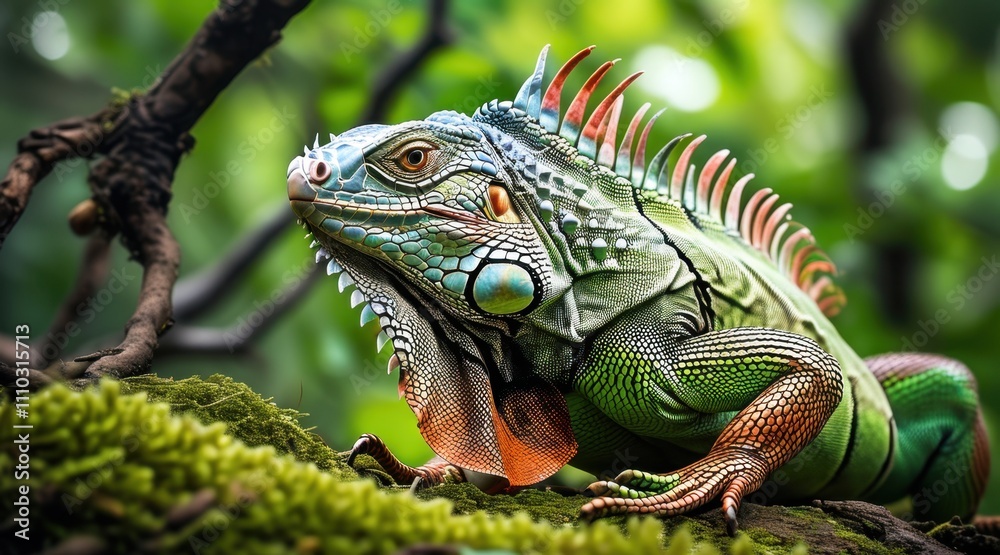 Serene Iguana: A Nature Portrait in Detail Serene Iguana: A Nature Portrait in Detail