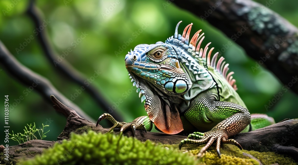Serene Iguana: A Nature Portrait in Detail Serene Iguana: A Nature Portrait in Detail