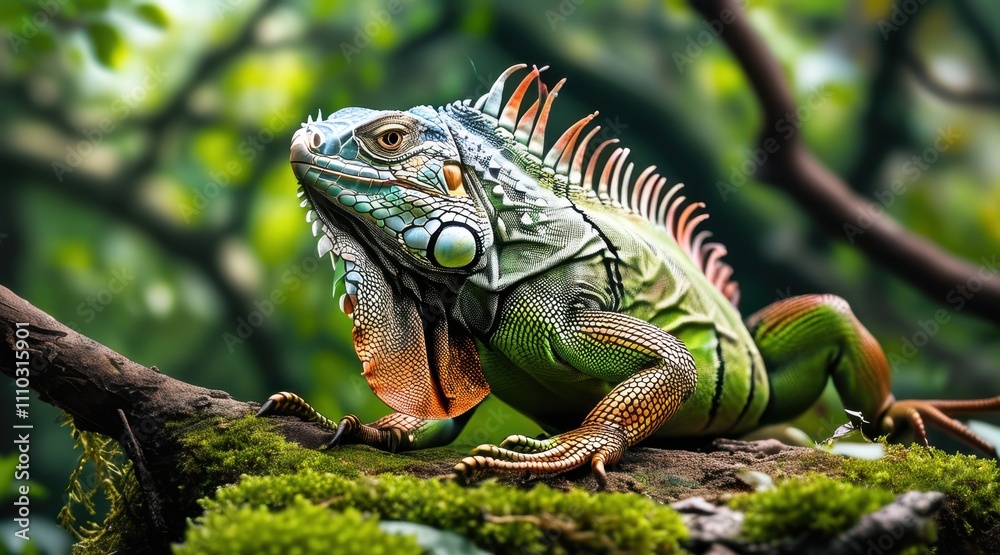Serene Iguana: A Nature Portrait in Detail Serene Iguana: A Nature Portrait in Detail