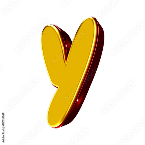 3D font yellow with red letter y photo