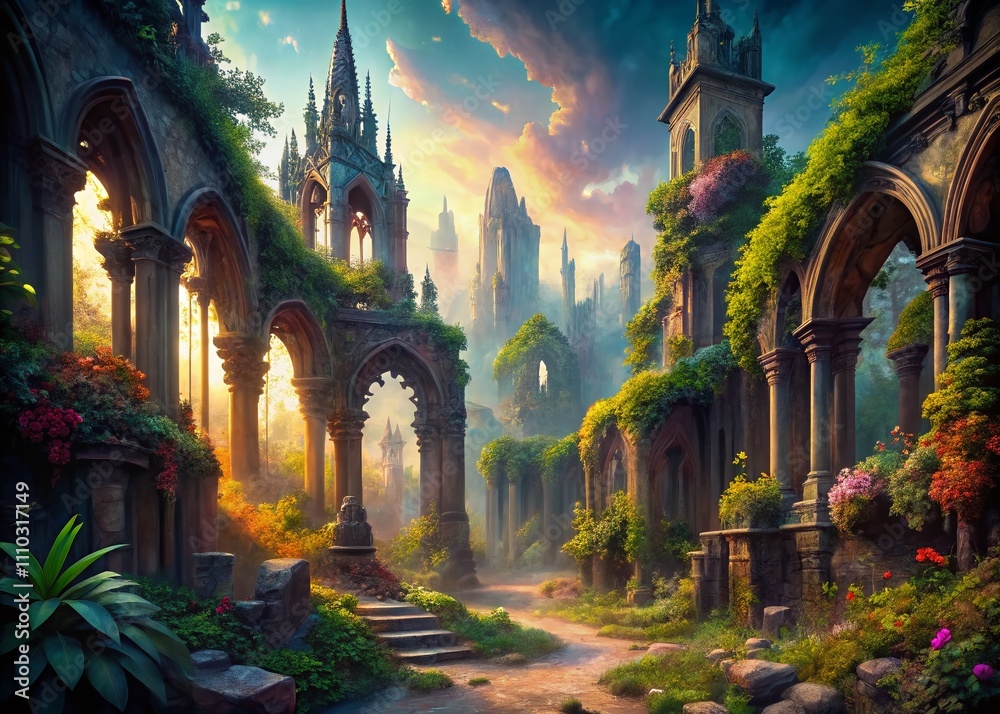 Enigmatic Gothic Ruins of an Old City: A Surreal Exploration of Fantasy Realms for Book Illustrations and RPG Video Game Art Enigmatic Gothic Ruins of an Old City: A Surreal Exploration of Fantasy Realms for Book Illustrations and RPG Video Game Art