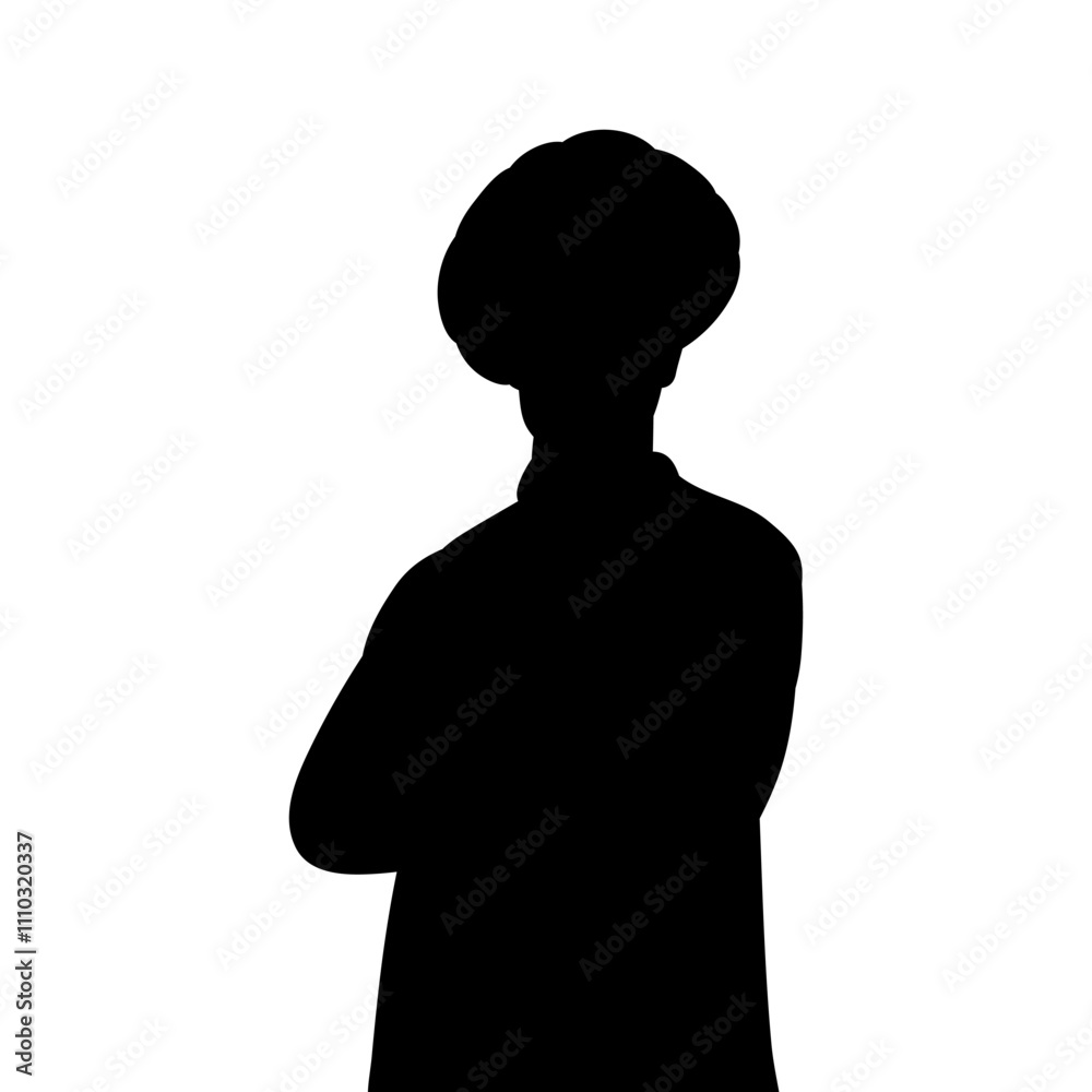 Portrait of a cook on a white background silhouette, vector Portrait of a cook on a white background silhouette, vector
