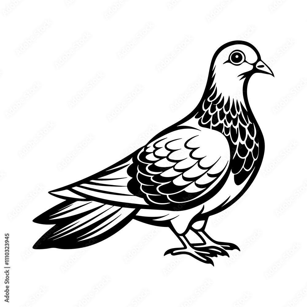 Fototapeta premium dove birds silhouette vector art isolated white background, dove icon