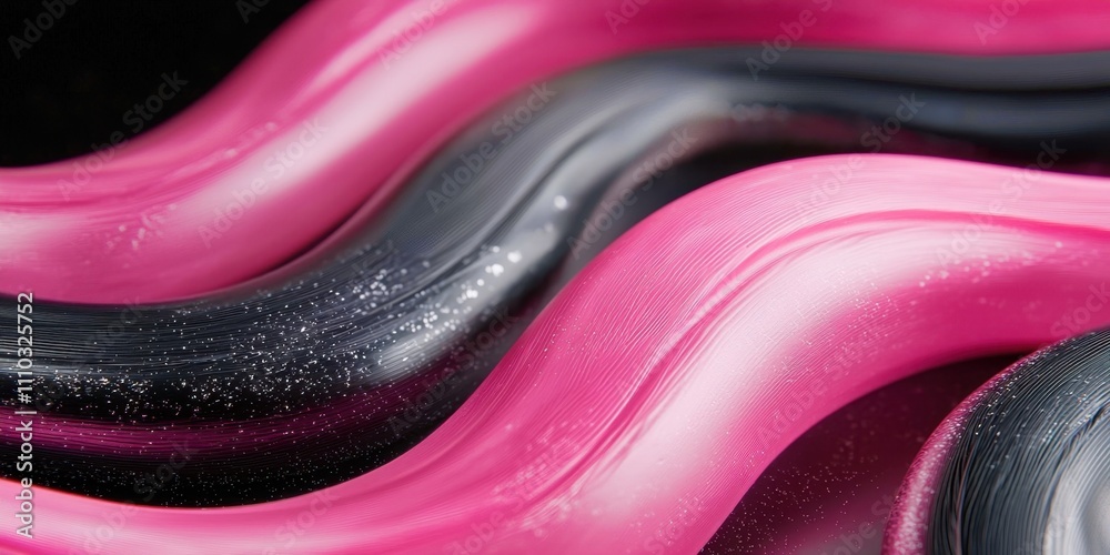 Pink and black striped object Pink and black striped object