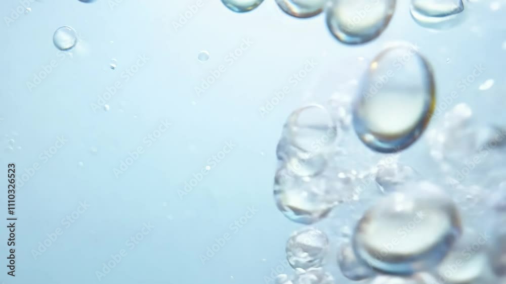 Underwater bubbles rising slowly in crystal clear water with bright lighting, zoom in effect. Underwater bubbles rising slowly in crystal clear water with bright lighting, zoom in effect.