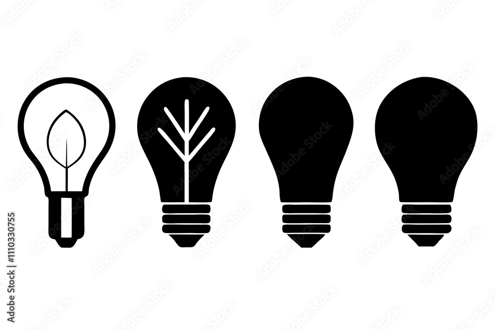 Eco-friendly lightbulb | isolated vector silhouette illustration on white background Eco-friendly lightbulb | isolated vector silhouette illustration on white background