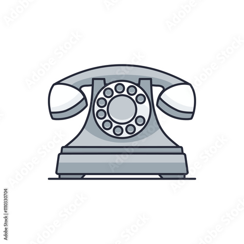 Vintage telephone illustration showcasing a rotary dial and receiver