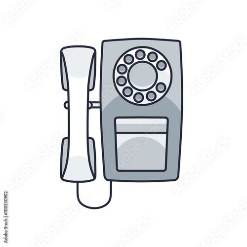 Vintage office telephone illustration perfect for design assets