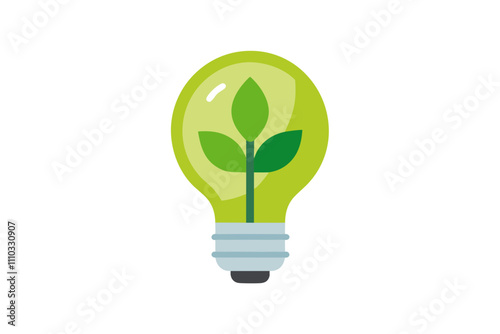 Eco-friendly lightbulb | isolated vector silhouette illustration on white background