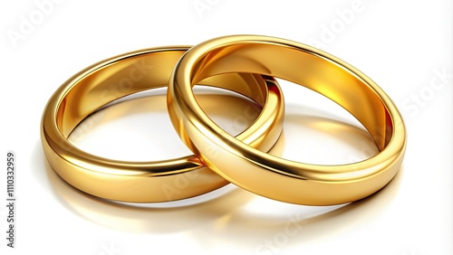Wallpaper Mural Elegant Clip Art Illustration of Two Golden Wedding Rings on a White Background - Perfect for Wedding Themes, Invitations, and Celebrations Torontodigital.ca