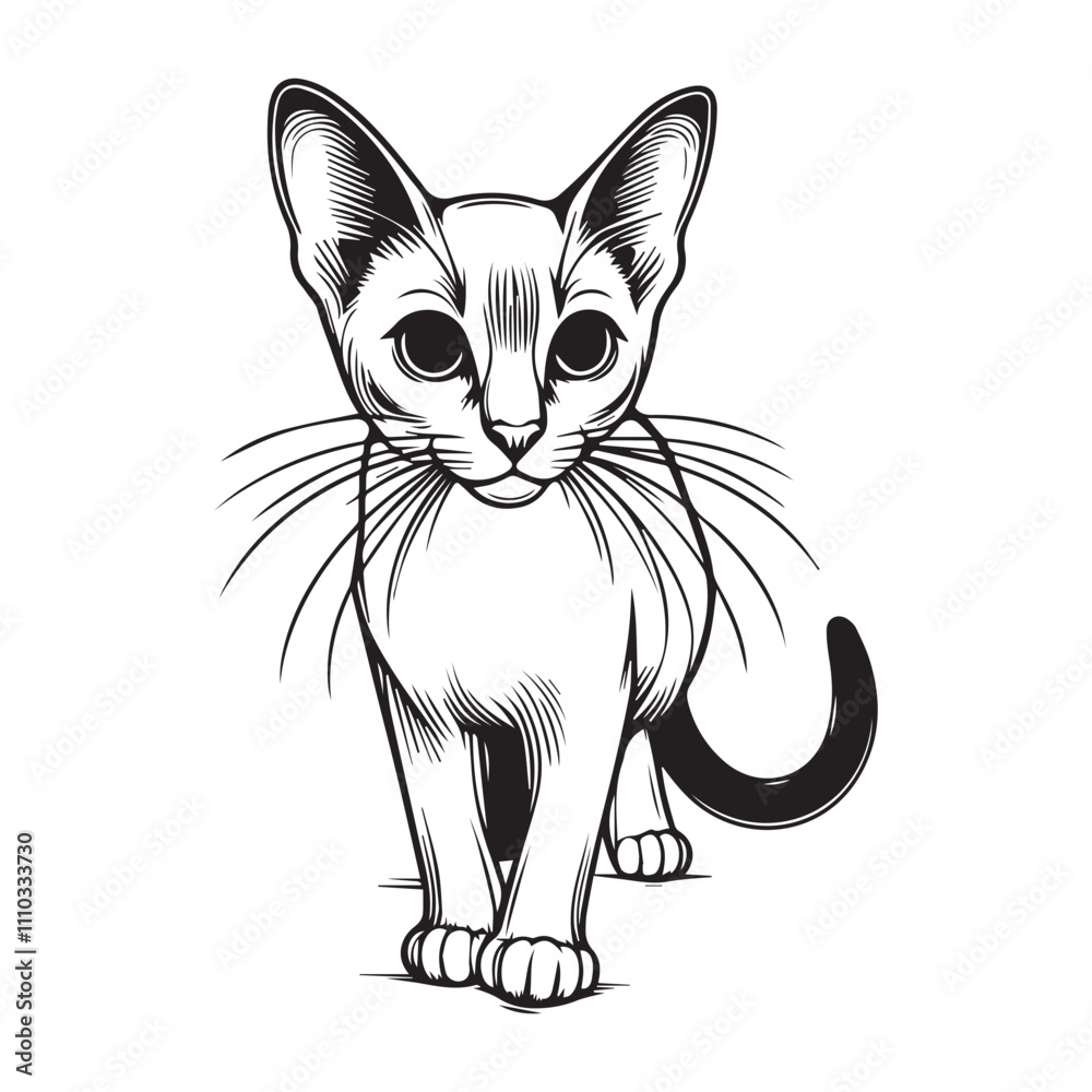 Obraz premium Hand drawn animals silhouette set illustration 