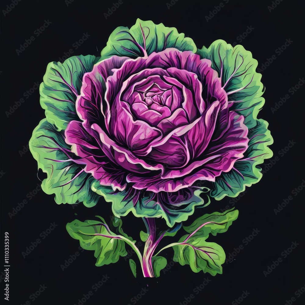 the AI Image Generator, Vibrant Purple Decorative Cabbage the AI Image Generator, Vibrant Purple Decorative Cabbage