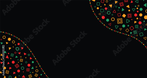 Background design for Black History Month with red, yellow and green ornaments. Design for Black History Month campaign.