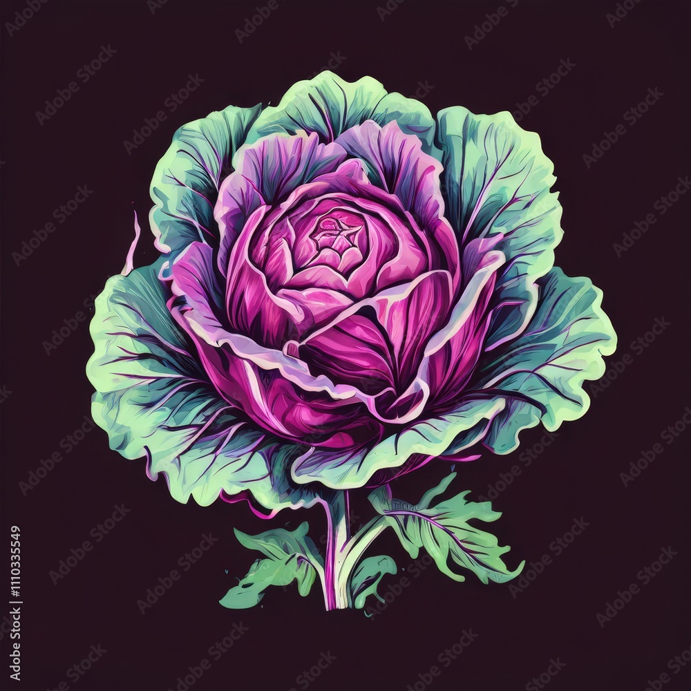 the AI Image Generator, Vibrant Purple Decorative Cabbage the AI Image Generator, Vibrant Purple Decorative Cabbage