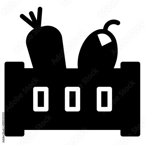 Basket Food Fruits Glyph Icon