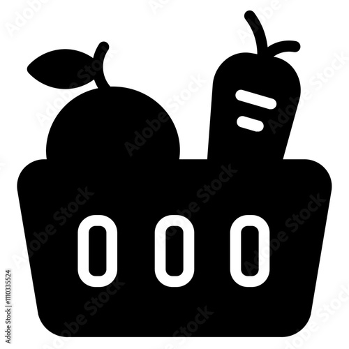 Basket Food Fruits Glyph Icon