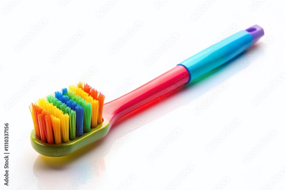 High-Quality Drone Photography of a Toothbrush Isolated on a White Background for Dental Hygiene and Oral Care Concepts