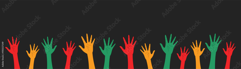Background design for Black History Month with red, yellow and green ornaments. Design for Black History Month campaign. Background design for Black History Month with red, yellow and green ornaments. Design for Black History Month campaign.